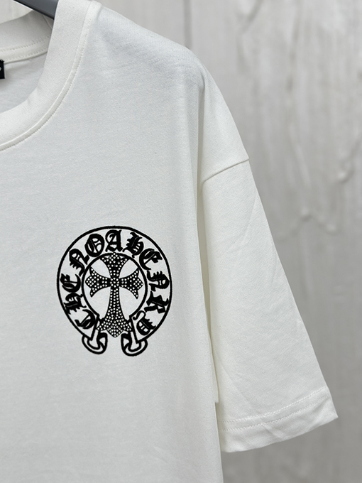 クロムハーツスーパーコピー プリントダイヤモンド半袖Tシャツ