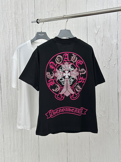 クロムハーツスーパーコピー プリントダイヤモンド半袖Tシャツ