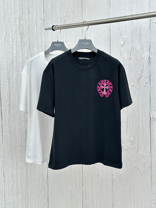 クロムハーツスーパーコピー プリントダイヤモンド半袖Tシャツ