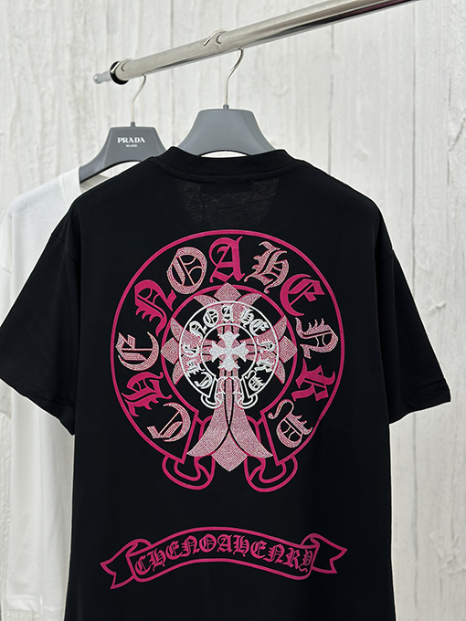 クロムハーツスーパーコピー プリントダイヤモンド半袖Tシャツ