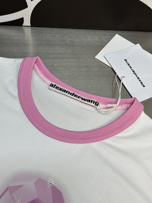 アレキサンダーワンコピー ピンクダイヤモンドリング半袖Tシャツ