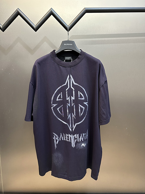 バレンシアガ 落書き古いBBファッション半袖Tシャツ