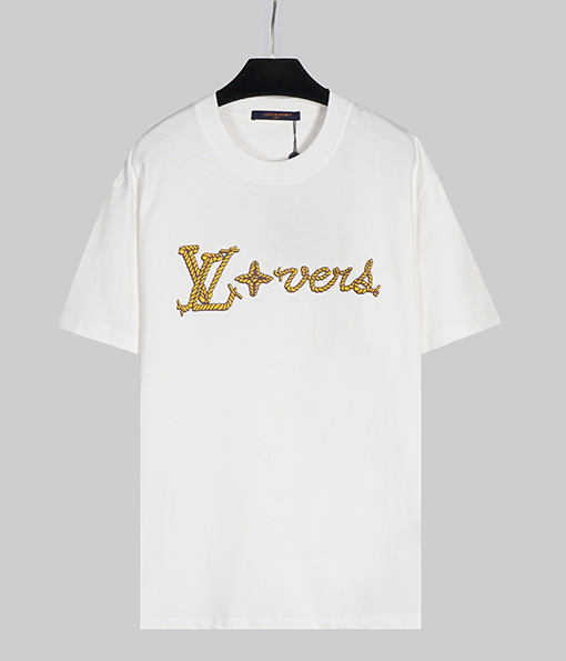 ルイヴィトンコピー  胸と背中のロゴプリント半袖Tシャツ
