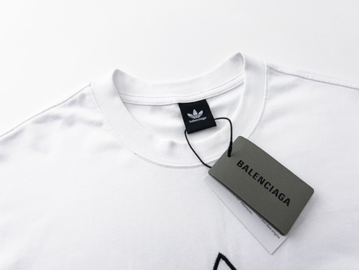 Balenciaga X Adidas ファッション刺繍ロゴ半袖Tシャツ