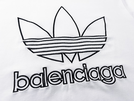 Balenciaga X Adidas ファッション刺繍ロゴ半袖Tシャツ