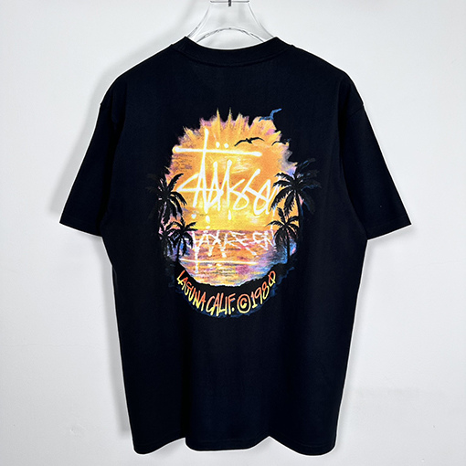ステューシースーパーコピー サンセットビューココナッツビーチ半袖Tシャツ