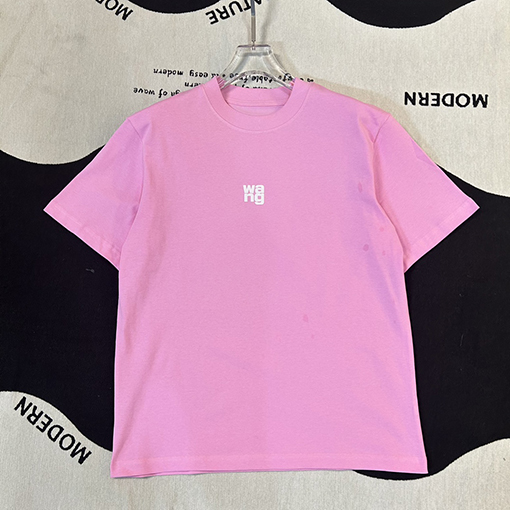アレキサンダーワンコピー 小さなロゴ文字フォームプリント半袖Tシャツ