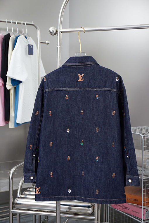 ルイヴィトン ファッション刺繍デニムシャツ
