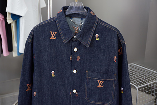 ルイヴィトン ファッション刺繍デニムシャツ