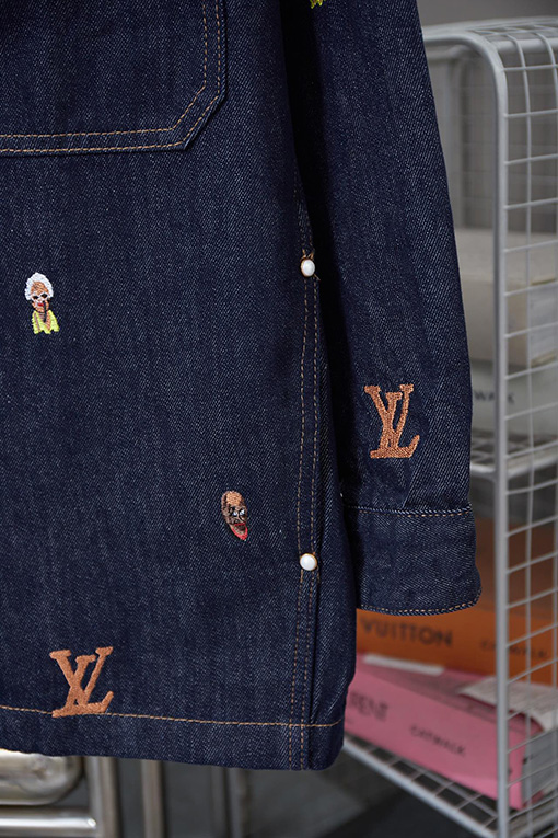 ルイヴィトン  ファッション刺繍デニムシャツ