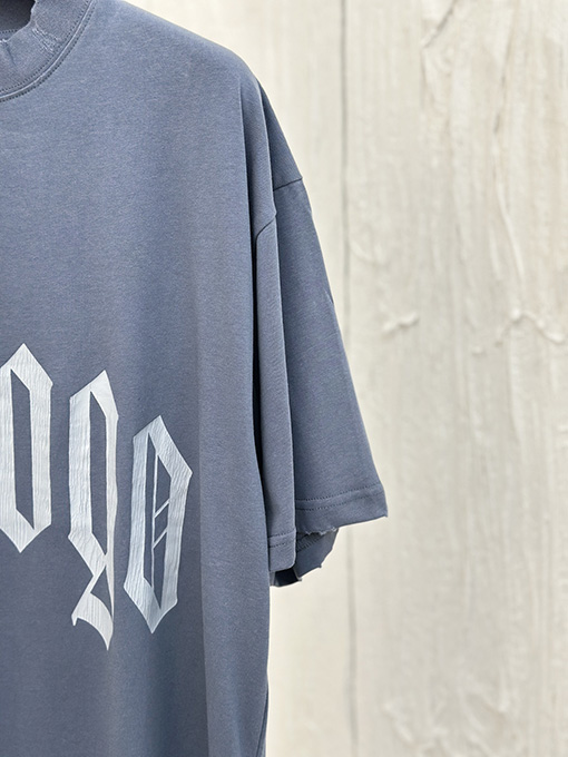 バレンシアガ  ロゴ文字プリント穴あき落書き半袖Tシャツ
