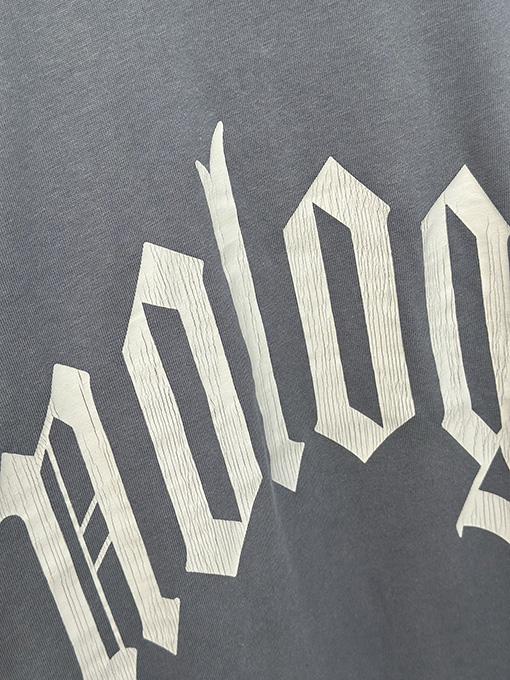 バレンシアガ  ロゴ文字プリント穴あき落書き半袖Tシャツ
