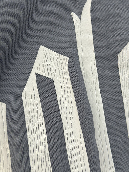 バレンシアガ  ロゴ文字プリント穴あき落書き半袖Tシャツ