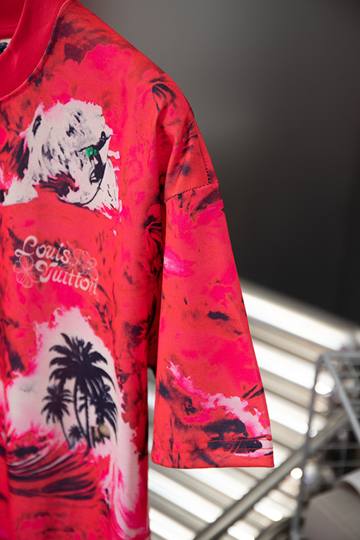 ルイヴィトン  プリント柄クルーネック半袖Tシャツ