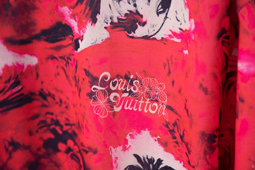 ルイヴィトン  プリント柄クルーネック半袖Tシャツ