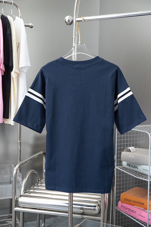 ディオール アルファベットロゴプリントニットリブステッチ半袖Tシャツ