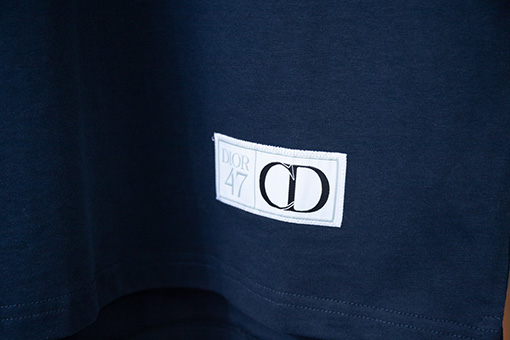 ディオール アルファベットロゴプリントニットリブステッチ半袖Tシャツ
