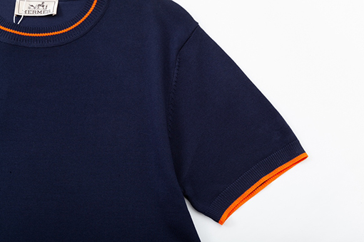エルメス パッチワークカラーニット半袖Tシャツ