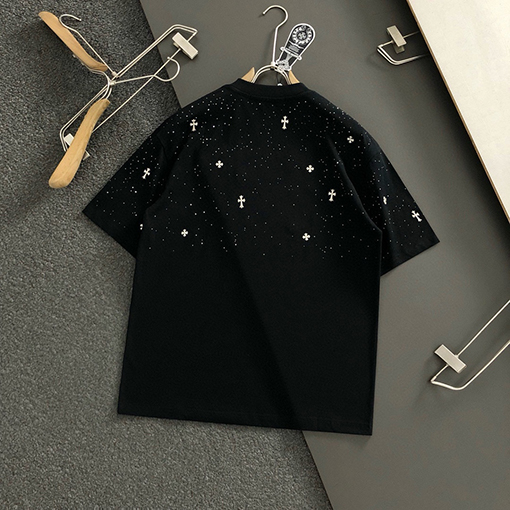 クロムハーツコピー  ホットドリルラウンドネック半袖Tシャツ
