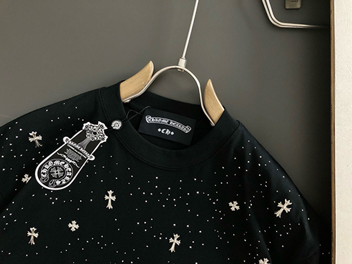 クロムハーツコピー  ホットドリルラウンドネック半袖Tシャツ