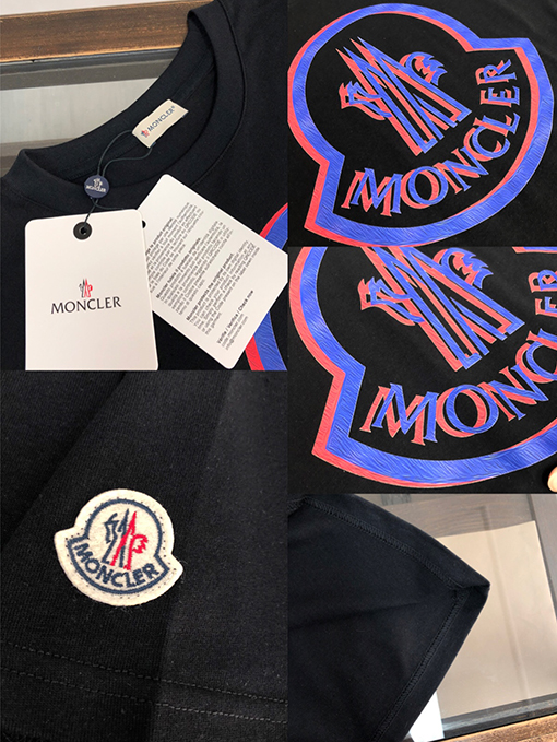 モンクレールスーパーコピー 象徴的なロゴエレメントプリント半袖Tシャツ