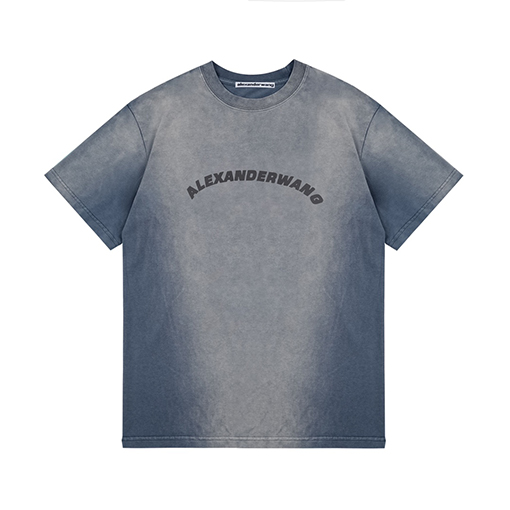 アレキサンダーワン ウォッシュ古いダブルステッカープリントパターン半袖Tシャツ