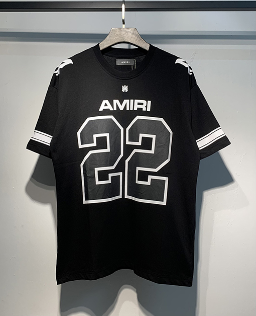 アミリ ルーズクラシック22アルファベットクルーネック半袖Tシャツ