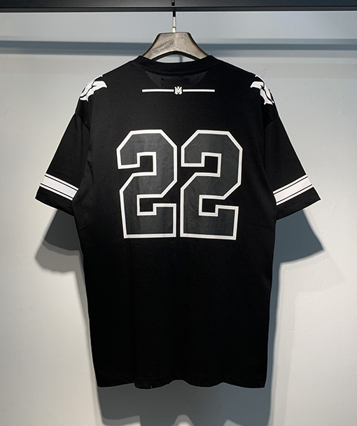 アミリ ルーズクラシック22アルファベットクルーネック半袖Tシャツ