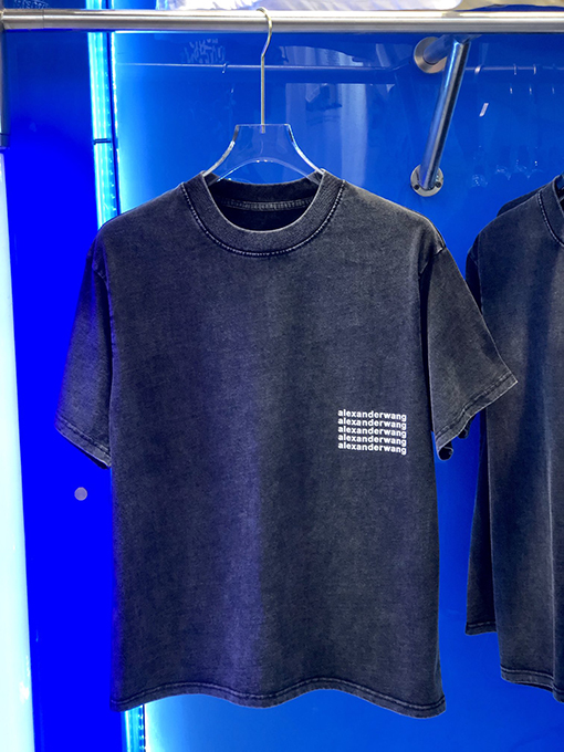アレキサンダーワン 洗い加工 小文字プリント 発泡プリント Tシャツ
