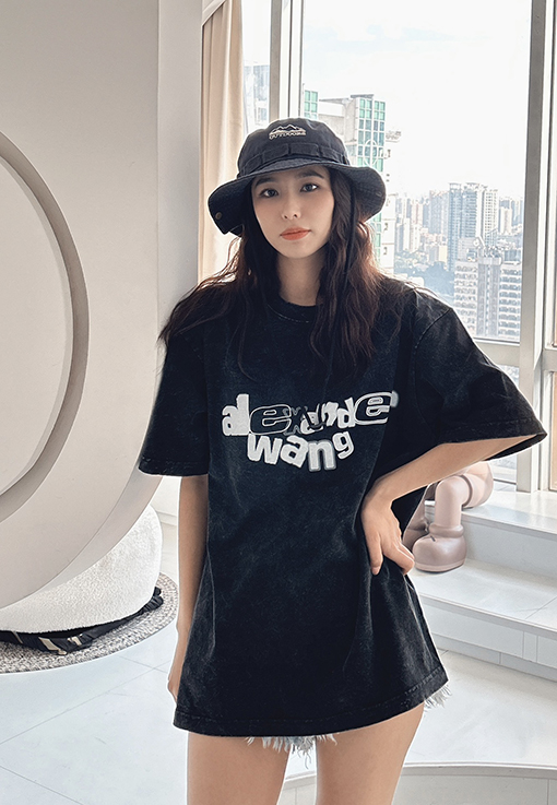 アレキサンダーワンコピー 大文字プリント柄Tシャツ