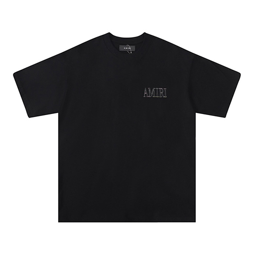 アミリコピー  ロゴプリントラウンドネック半袖Tシャツ
