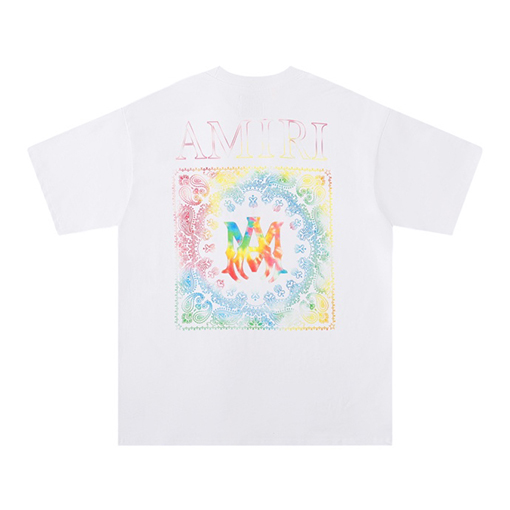 アミリコピー  ロゴプリントラウンドネック半袖Tシャツ
