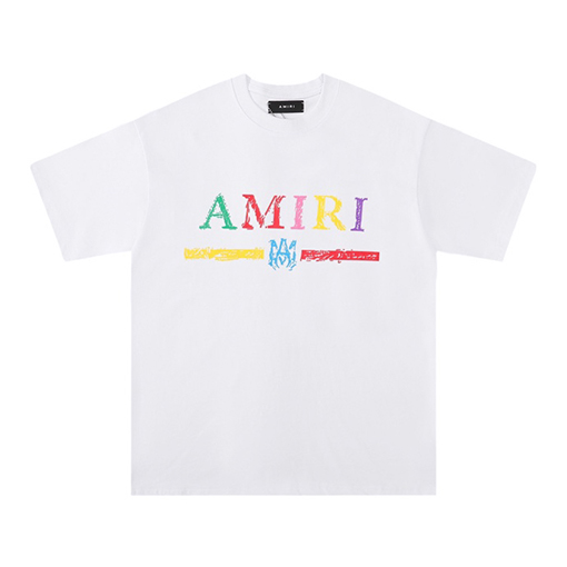 アミリ ルーズクラシックアルファベットカラー半袖Tシャツ
