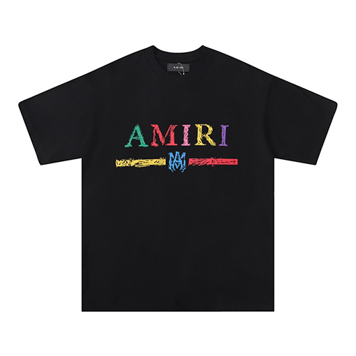 アミリ ルーズクラシックアルファベットカラー半袖Tシャツ