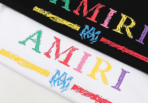 アミリ ルーズクラシックアルファベットカラー半袖Tシャツ