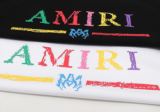 アミリ ルーズクラシックアルファベットカラー半袖Tシャツ