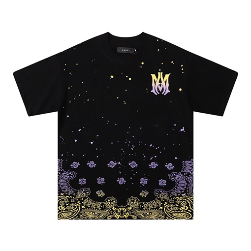 アミリ クラシックアルファベットカシューフラワー半袖Tシャツ