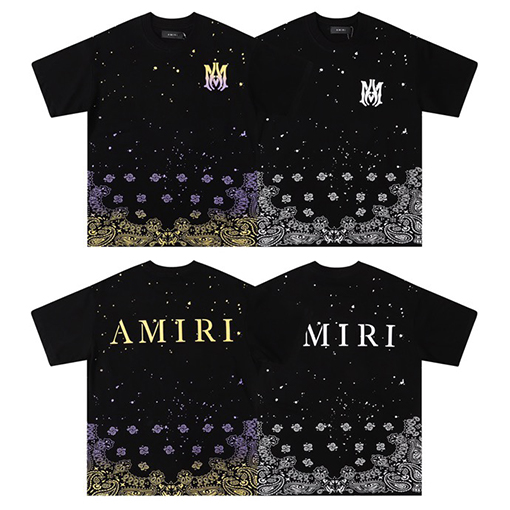 アミリ クラシックアルファベットカシューフラワー半袖Tシャツ