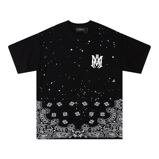 アミリ クラシックアルファベットカシューフラワー半袖Tシャツ