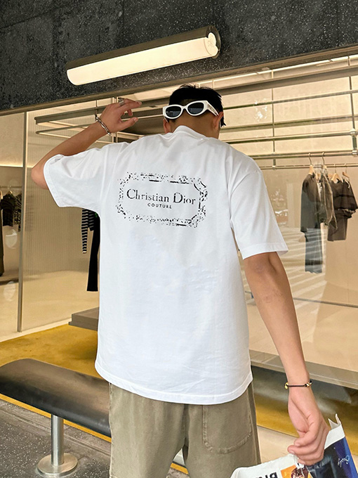 ディオール クラシックロゴ落書き手描き半袖Tシャツ