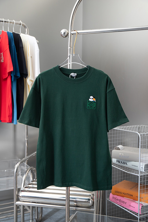 ロエベ 胸の刺繍ロゴパンダ半袖Tシャツ