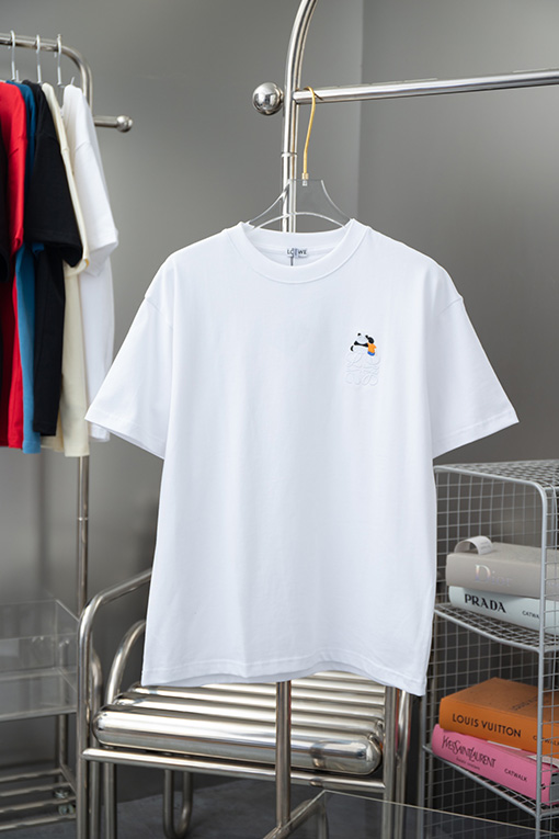 ロエベ 胸の刺繍ロゴパンダ半袖Tシャツ