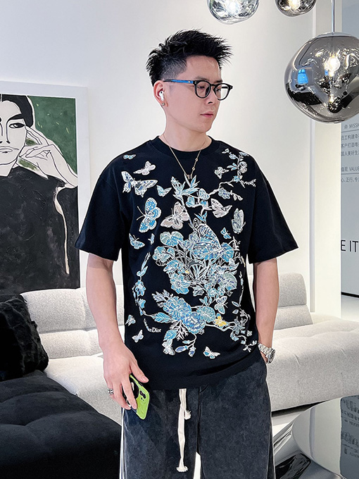 ディオール バタフライデジタルプリント半袖Tシャツ