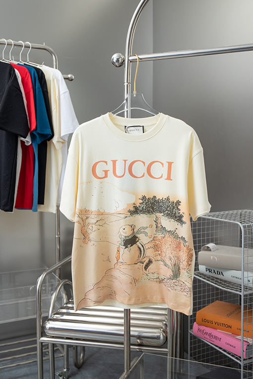 グッチコピー アニマルジャングルパーティープリント半袖Tシャツ