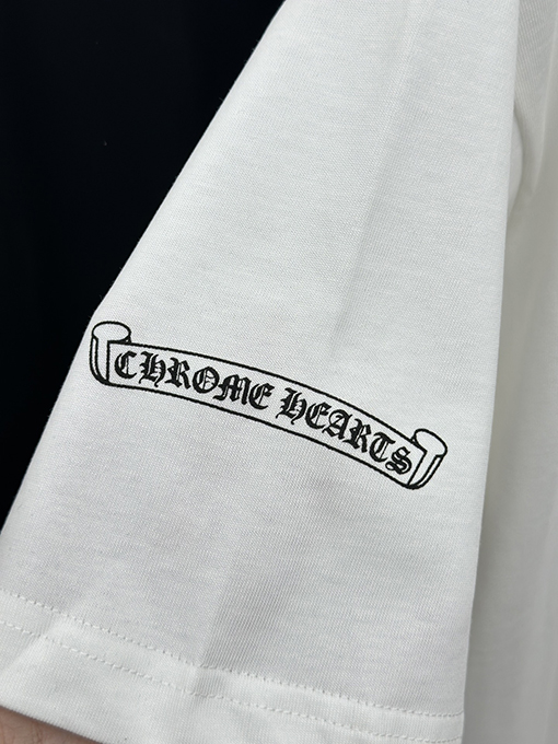 クロムハーツ ファッションカラー反射クロスプリント発泡半袖Tシャツ