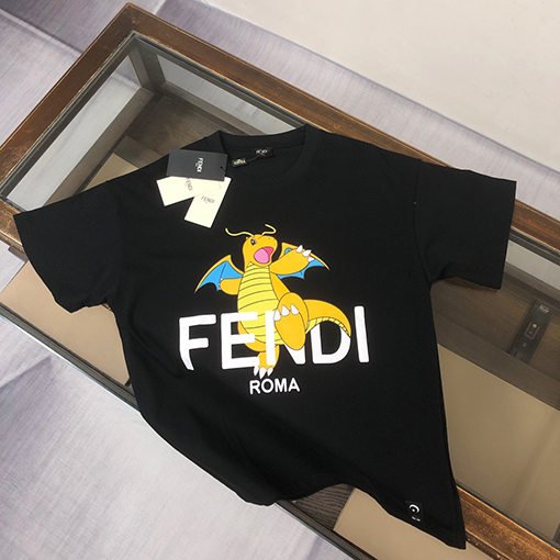 フェンディ 新しいカップルのラウンドネックTシャツ
