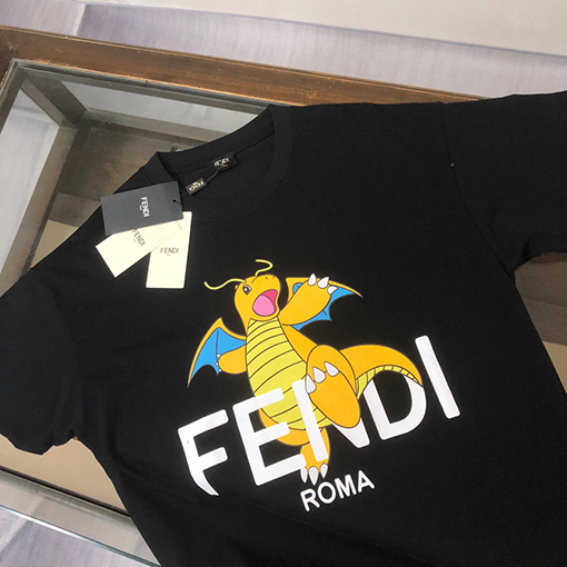 フェンディ 新しいカップルのラウンドネックTシャツ