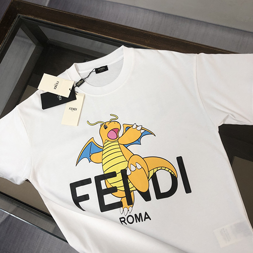 フェンディ 新しいカップルのラウンドネックTシャツ