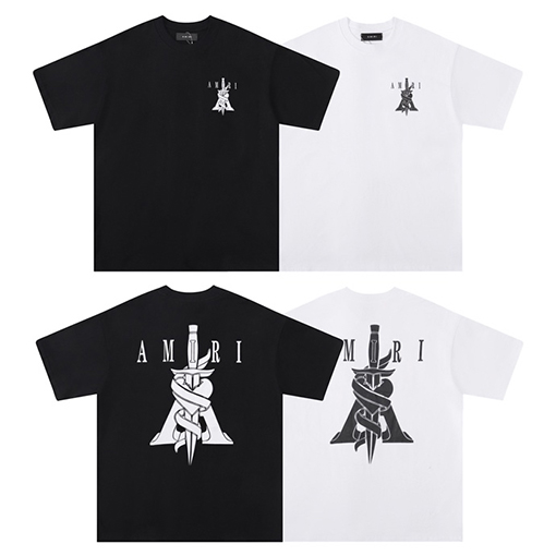 アミリコピー 新作 ロゴプリント ラウンドネックTシャツ