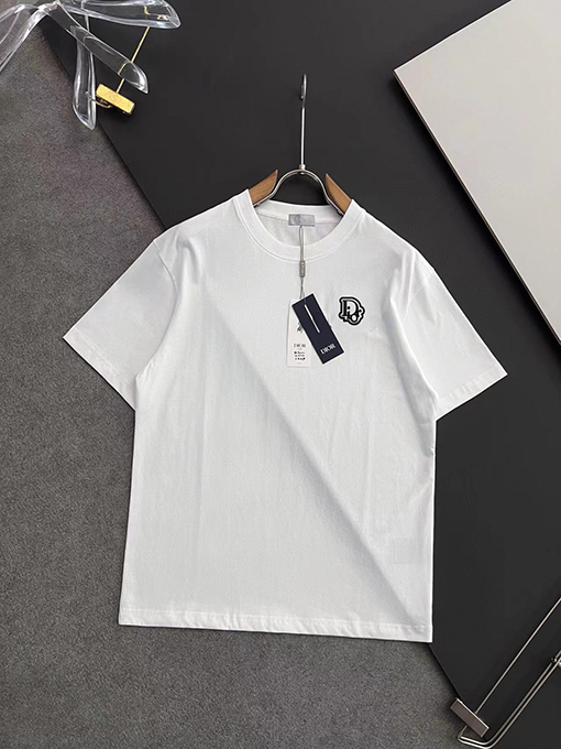 ディオールコピー  胸の手作りロゴ半袖Tシャツ